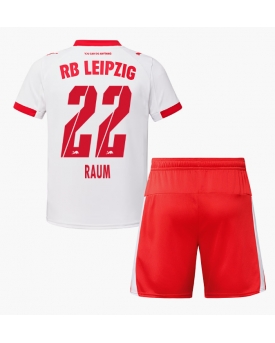 Billige Fotballdrakt RB Leipzig David Raum #22 Replika Hjemmedraktsett Barn 2025-26 Kortermet (med bukser)